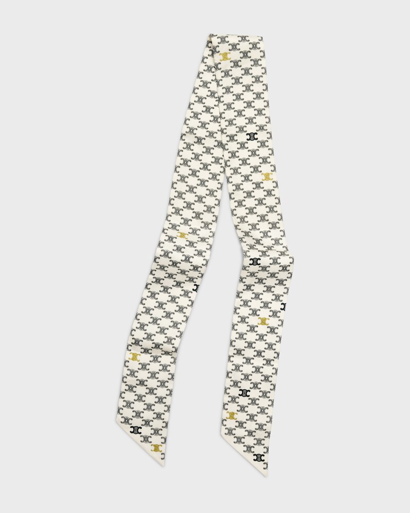 lavalliere IN silk twill - CREME/MARINE -  - 1 | CELINE