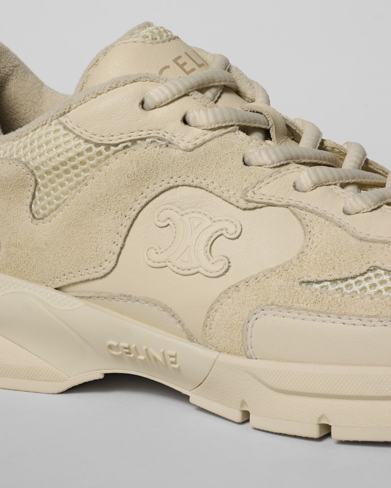 RUNNER SNEAKER IN CALFSKIN, SUEDE CALFSKIN AND MESH - ECRU -  - 1 | CELINE