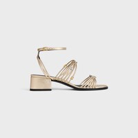 CLÉMENCE SANDALEN AUS LAMINIERTEM LAMMLEDER MIT ABSATZ - PLATIN -  - 1 | CELINE