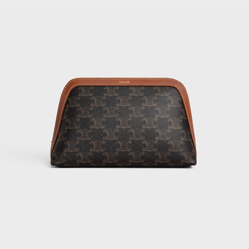中号标志印花化妆包 - 棕黄色 - 旅行用品 - 1 | CELINE