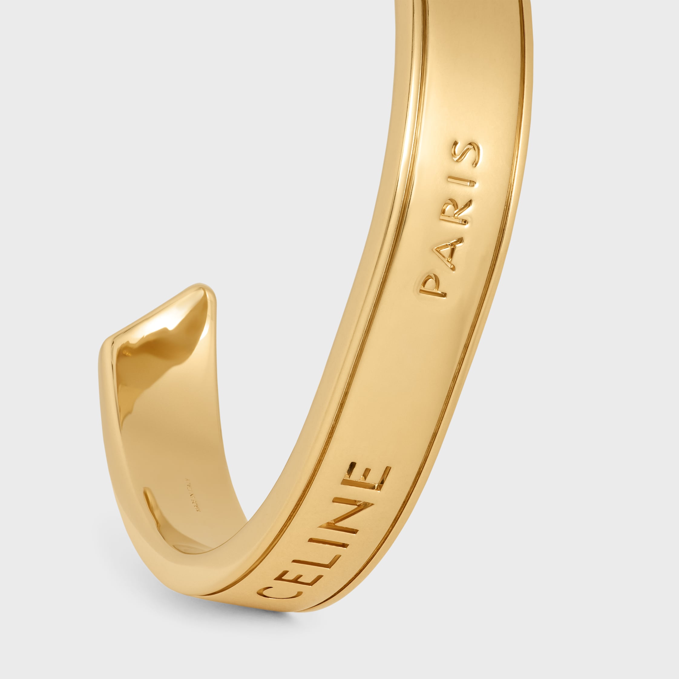 Celine Ribbon Small Cuff in Brass with gold finish - GOLD | CELINE