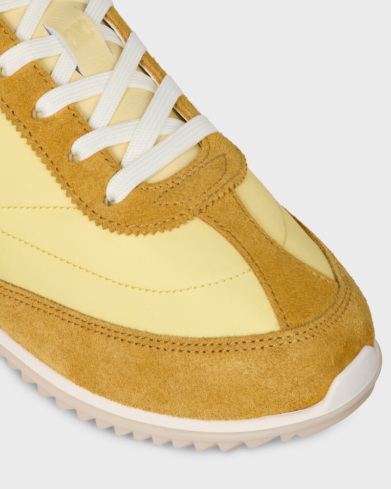 SNEAKER RACER EN NYLON, CUIR DE VEAU VELOURS ET CUIR DE VEAU - OCRE / JAUNE CLAIR -  - 1 | CELINE