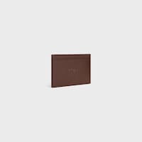 Card holder in Satinated calfskin with triomphe embossed - CHESTNUT - CARD HOLDERS - 2 | CELINE