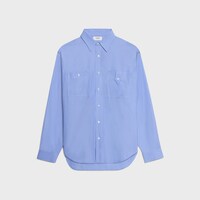 loose shirt IN cotton poplin - BLEU -  - 1 | CELINE