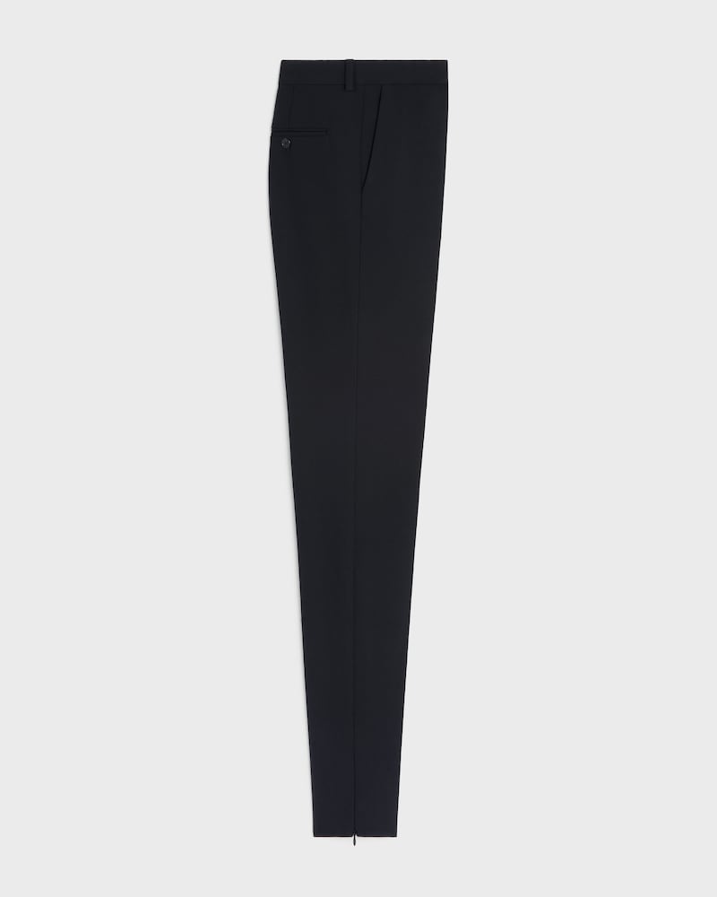 slim trousers IN stretch wool gabardine - BLACK -  - 1 | CELINE
