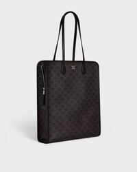 VERTICAL CABAS TRIOMPHE TOUCH IN TRIOMPHE CANVAS AND CALFSKIN - BLACK - NEW - 2 | CELINE