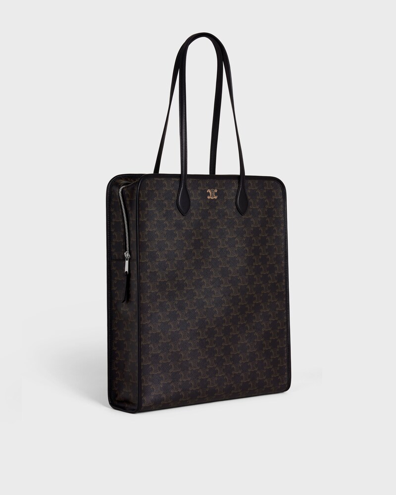 VERTICAL CABAS TRIOMPHE TOUCH IN TRIOMPHE CANVAS AND CALFSKIN - BLACK - NEW - 1 | CELINE