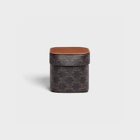 Small Box in Triomphe Canvas and Calfskin - TAN - HOME - 1 | CELINE