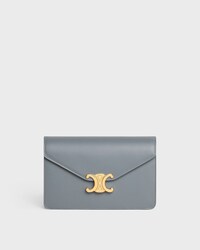 WALLET ON CHAIN MARGO in Shiny calfskin - BLUE GREY - MINI BAGS - 1 | CELINE