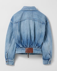 trucker jacket IN cotton denim - CLEAR WATERFALL + PATCH BROWN -  - 2 | CELINE