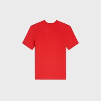 t-shirt triomphe jersey coton côtelé - RED CYCLIST/OFF WHITE -  - 2 | CELINE