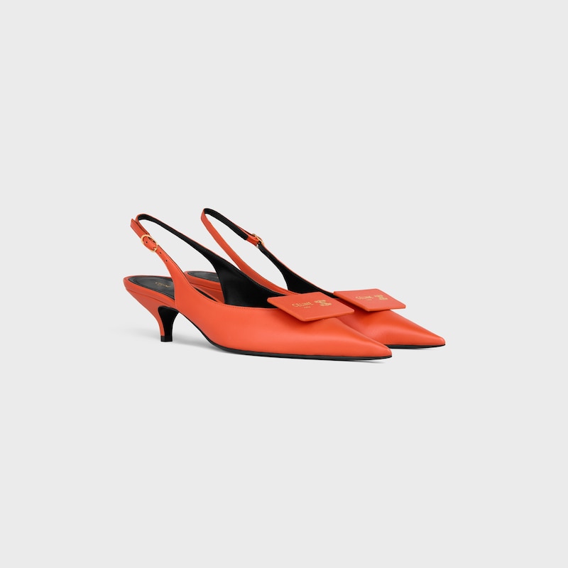 SLINGBACK SIGNATURE em pele de cordeiro - Poppy -  - 1 | CELINE