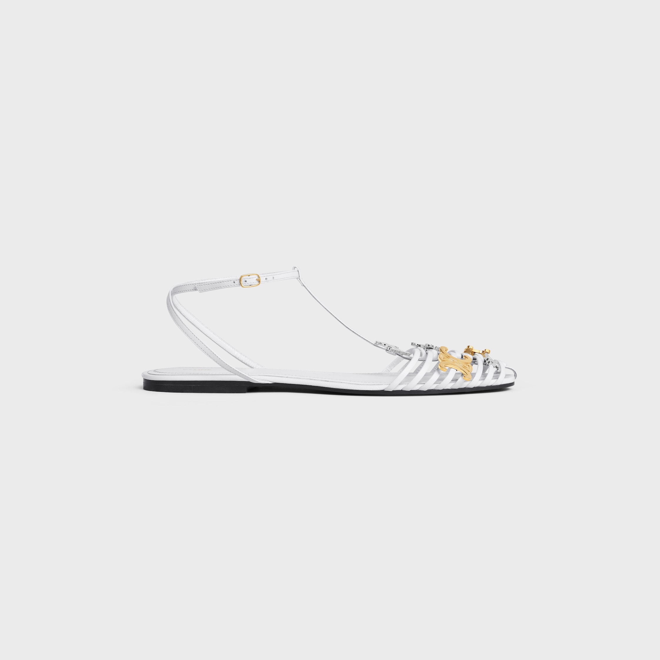 CELINE CAGE FLAT SANDAL IN GOATSKIN