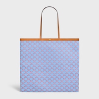 LARGE FLAT SHOPPER IN Triomphe Canvas - DENIM BLUE / RED - Triomphe Canvas - 1 | CELINE