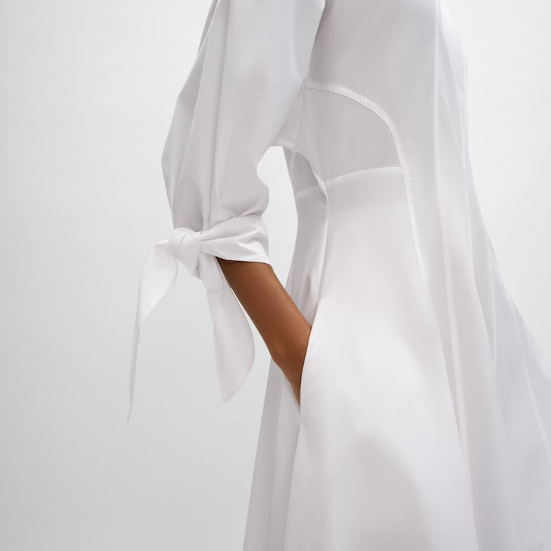 dress IN cotton poplin - 白色 -  - 1 | CELINE
