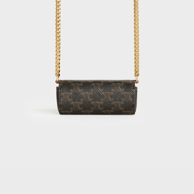 Lipstick case in Triomphe Canvas - Black - CELINE MAISON - 1 | CELINE