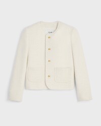 icone jacket IN cashmere and wool natté - WHITE -  - 1 | CELINE