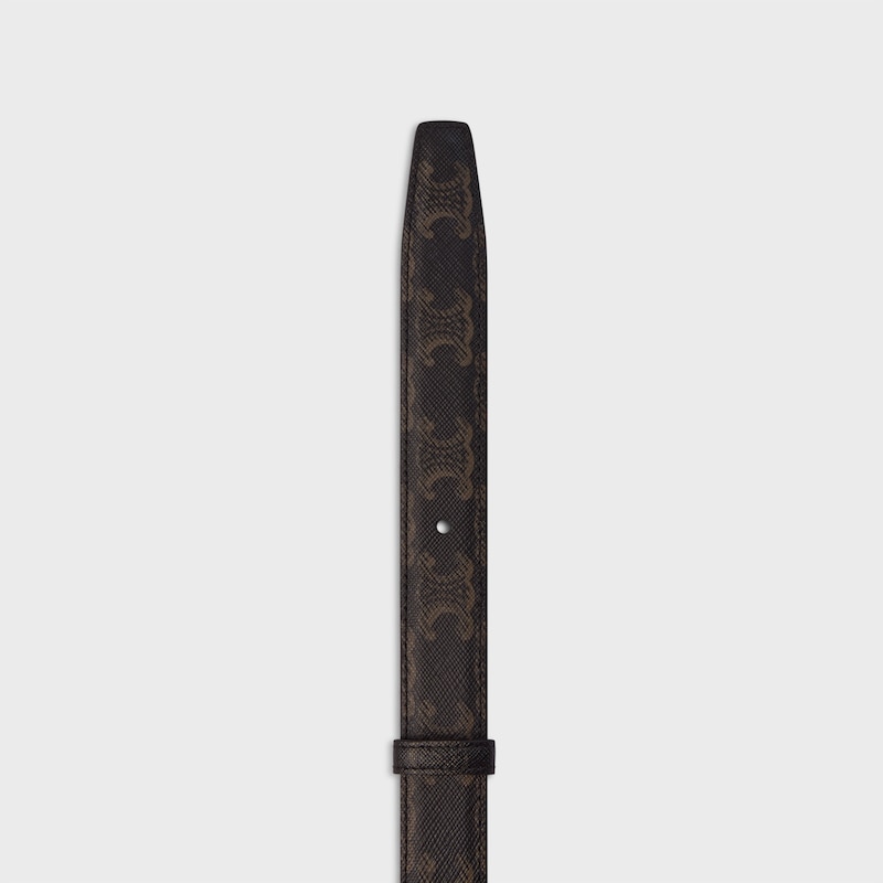 Reversible Strap 25MM IN Natural Calfskin and Triomphe Canvas - MIEL -  - 1 | CELINE