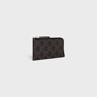 PORTE-CARTES LONG ZIPPé TOILE TRIOMPHE ET VEAU - TAN - NOUVEAUTÉS - 2 | CELINE