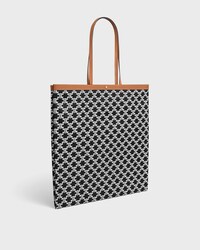 LARGE FLAT SHOPPER IN TRIOMPHE CANVAS AND NATURAL CALFSKIN - BLACK / WHITE - NEW - 2 | CELINE