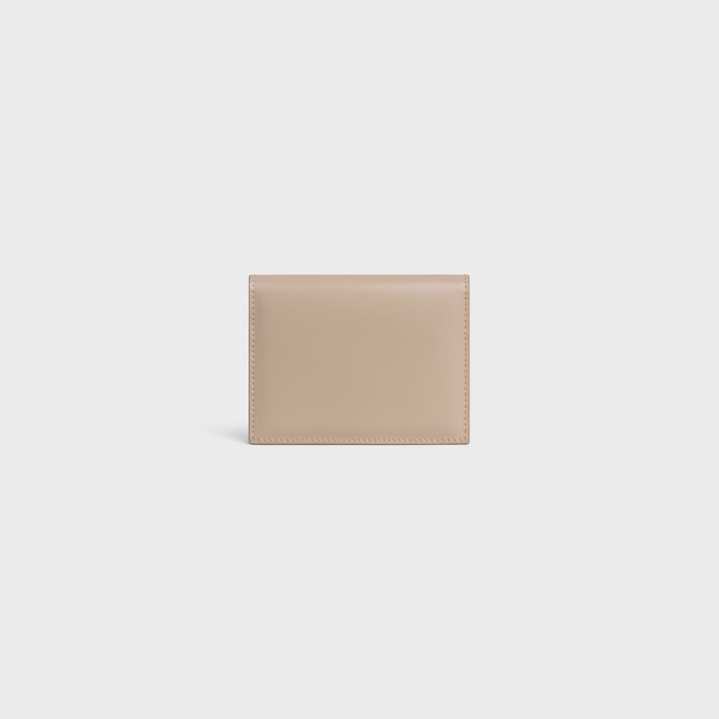 BI-FOLD CARD HOLDER TRIOMPHE IN Shiny calfskin - SAFARI - CARD HOLDERS - 1 | CELINE