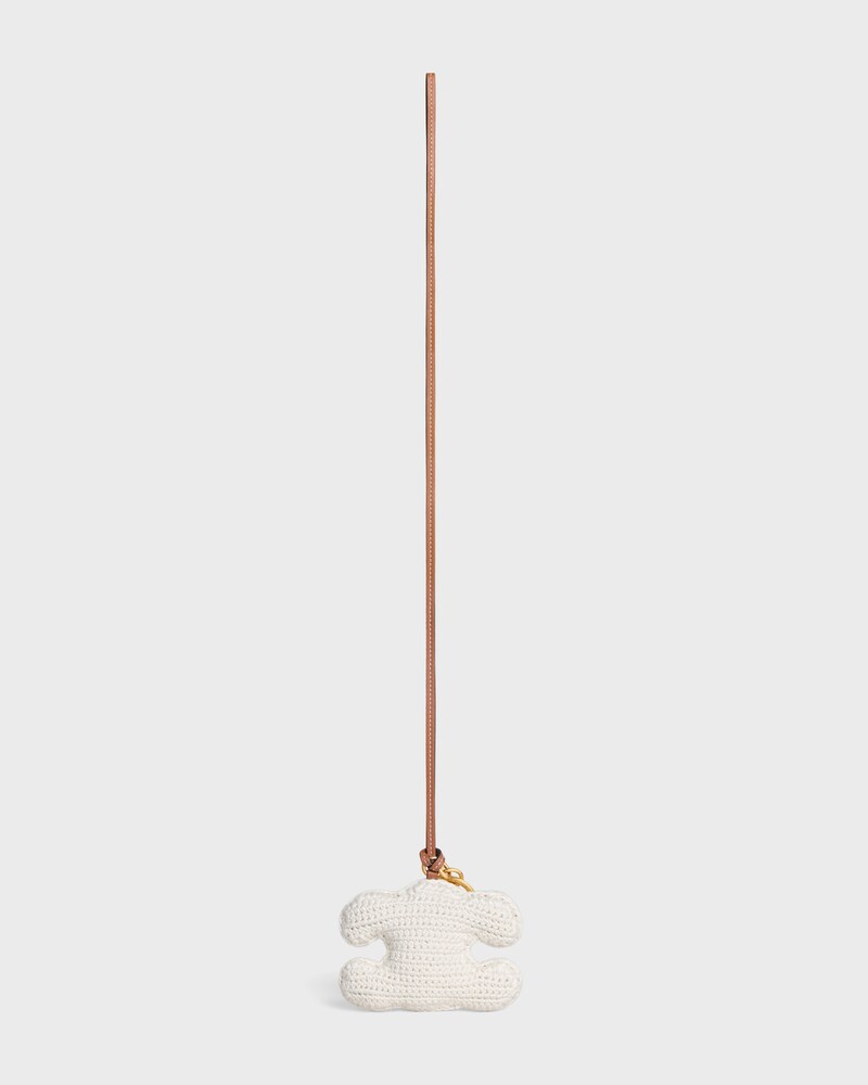 porte-cl&eacute;s pom-pom triomphe COTON CROCHET FINITION OR - NATUREL - ACCESSOIRES - 1 | CELINE