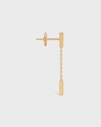 Boucle d'Oreille Double Celine Line en Or Jaune et Diamants - Yellow Gold & White - CELINE SENTIMENTAL - 2 | CELINE