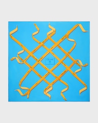 square IN silk twill - SKY/YELLOW/BLUE -  - 1 | CELINE
