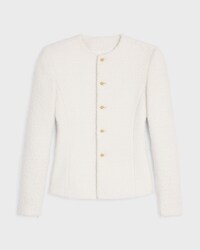 jacket IN cashmere and wool natté - WHITE -  - 1 | CELINE