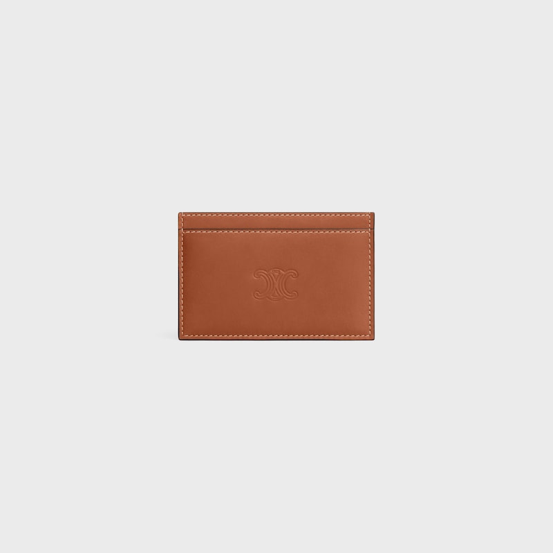 Porte-cartes Veau naturel avec Triomphe emboss&eacute; - TAN - GIFT FINDER - 1 | CELINE