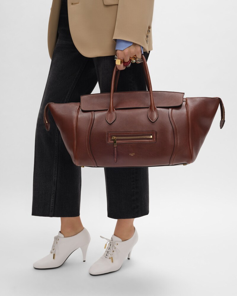 LUGGAGE IN SUPPLE SHINY LAMBSKIN - DEEP BROWN - LUGGAGE - 1 | CELINE