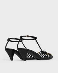 CAGE HEELED SANDAL IN GOATSKIN - BLACK -  - 2 | CELINE