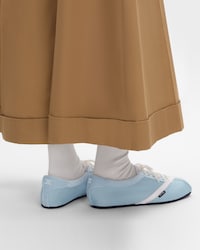 DER FLAT SNEAKER AUS GROSGRAIN, SAMT, ZIEGENWILDLEDER UND LAMMLEDER - HELLBLAU / OPTISCHES WEISS -  - 2 | CELINE