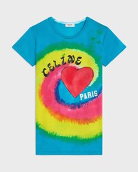 Camiseta en punto de algodón acanalado - AZUL / AMARILLO / ROSA -  - 1 | CELINE
