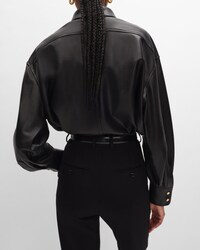 Hemd aus weichem Lammleder - SCHWARZ -  - 2 | CELINE