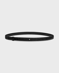 Reversible Strap 18MM IN TAURILLON LEATHER AND CROCODILE EMBOSSED CALFSKIN - BLACK -  - 1 | CELINE