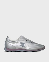 RACER SNEAKER AUS METALLISIERTEM GEWEBE UND KALBSLEDER - SILBER -  - 1 | CELINE