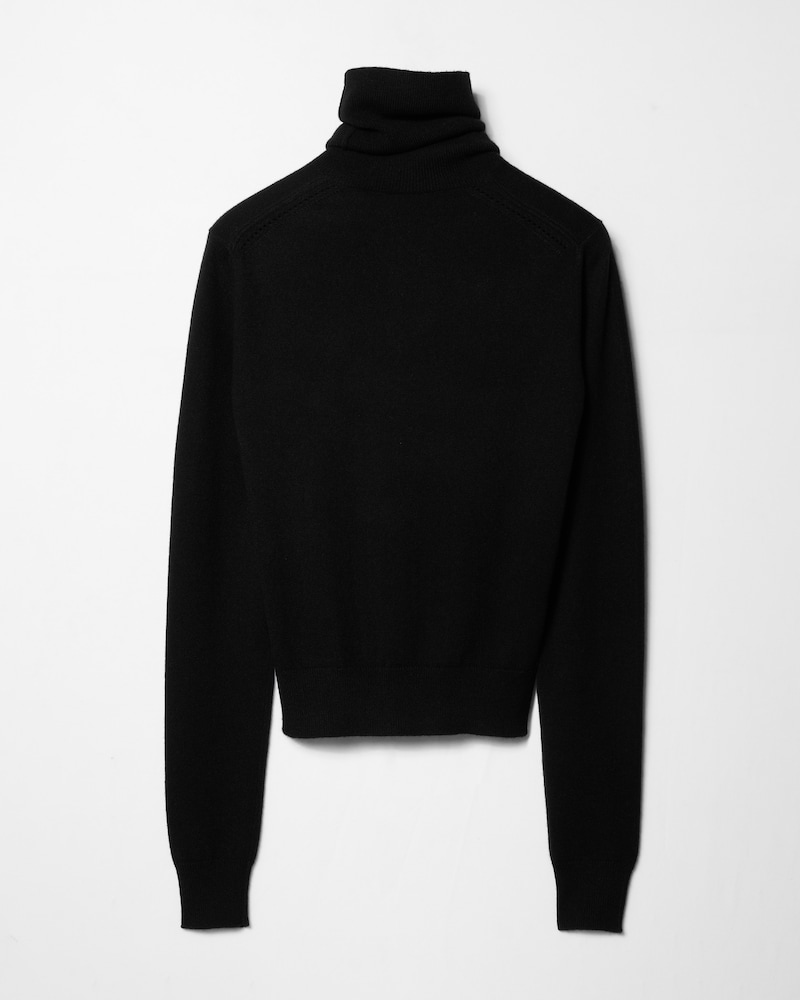 JERSEY DE CUELLO ALTO EN CACHEMIRA - Negro / Rojo -  - 1 | CELINE