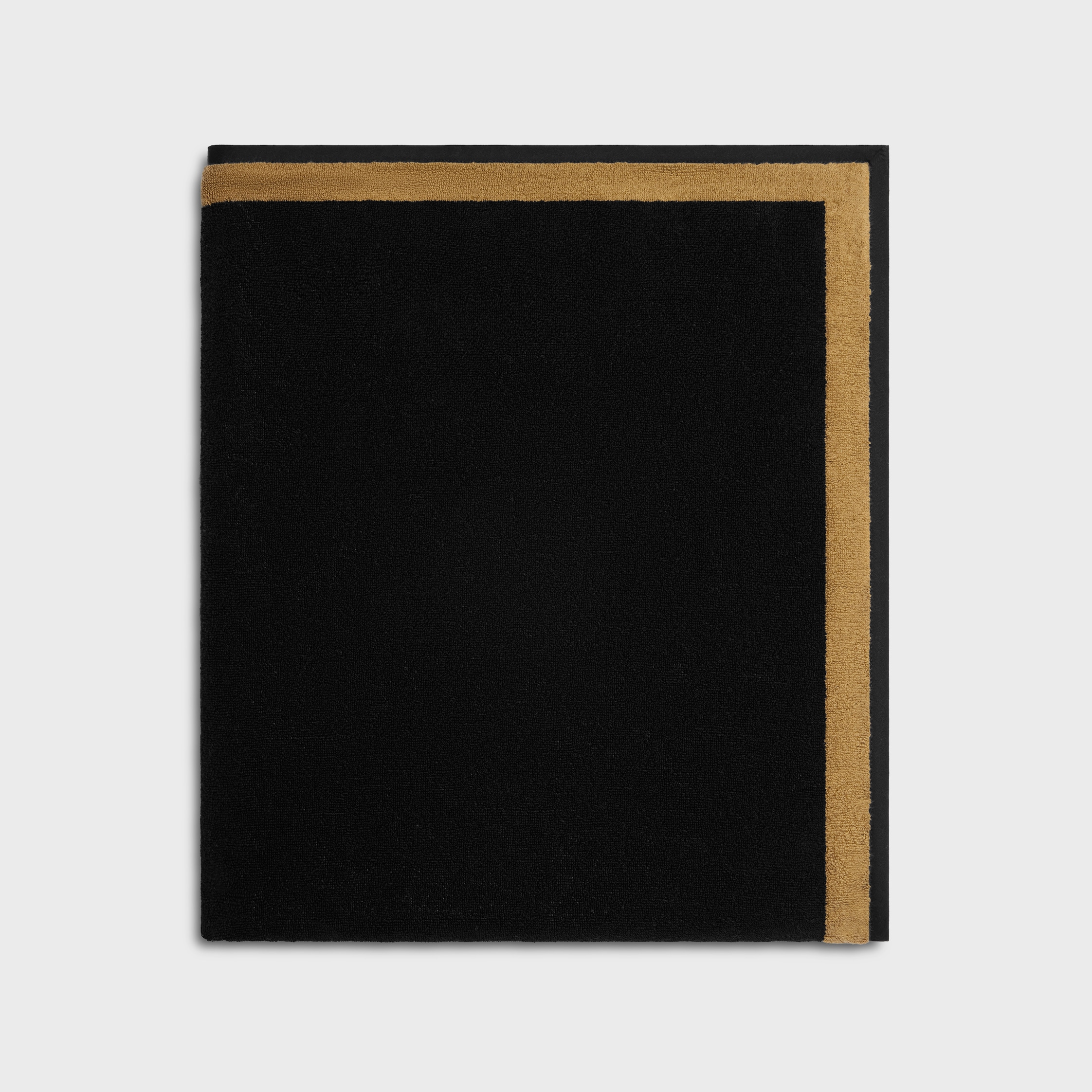 CELINE ビーチタオル トリオンフロゴ バスタオル beach towel IN celine triomphe terry cotton - NOIR/OR | CELINE