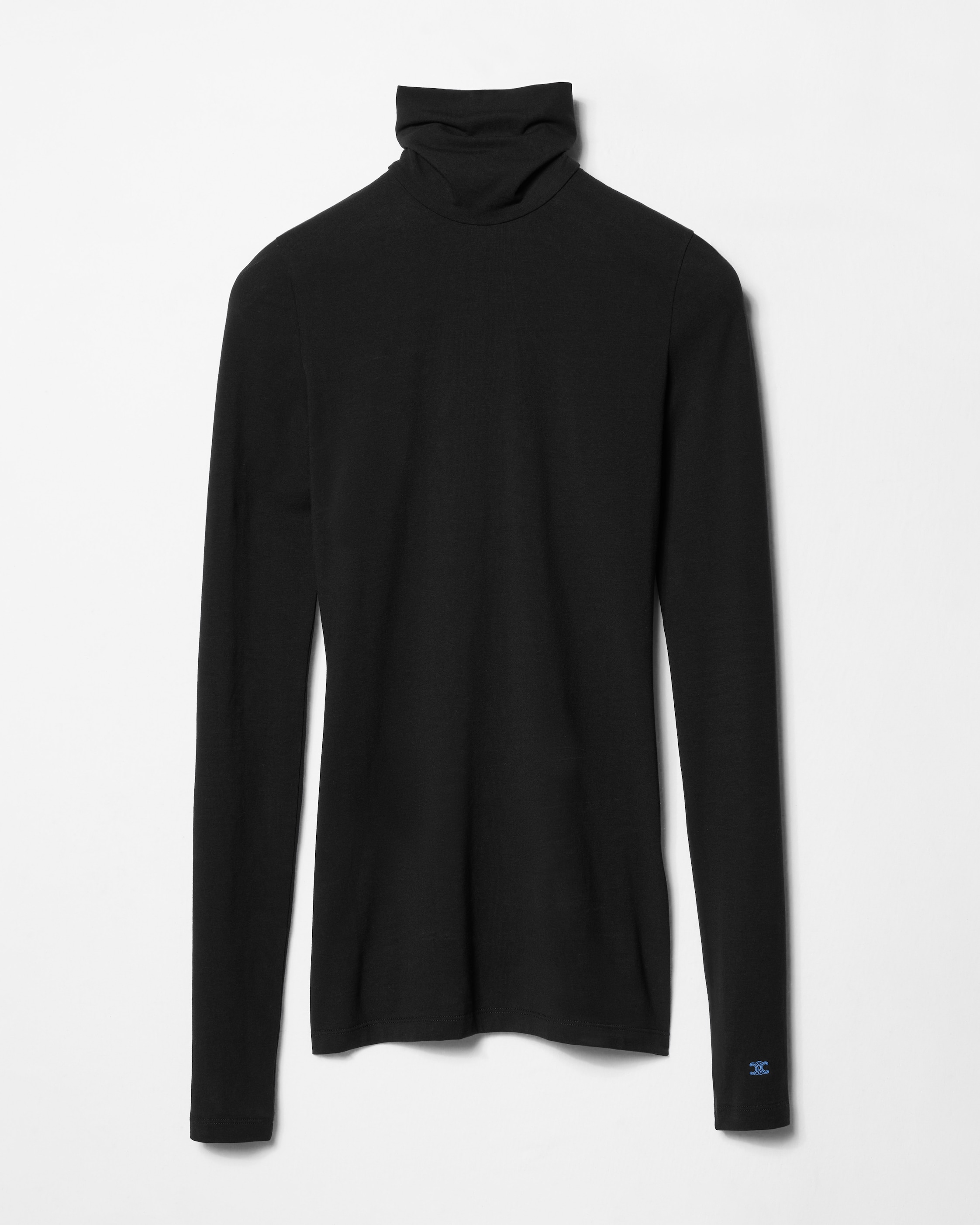 COTTON JERSEY TURTLENECK - BLACK | CELINE