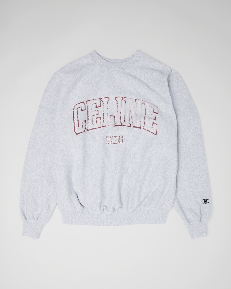 เสื้อสเวตเชิ้ตผ้าคอตตอนฟลีซ - สีเทา/สีเลือดหมู/สีขาว -  - 1 | CELINE