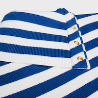TOP DE CUELLO ALTO DE ALGODÓN - BLANCO/AZUL REAL -  - 2 | CELINE