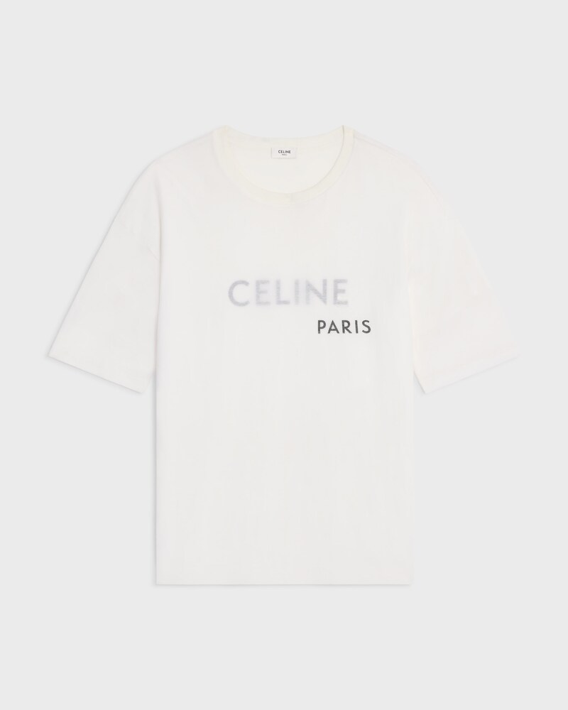 double layered t-shirt IN FINE COTTON JERSEY - OFF WHITE / BLACK -  - 1 | CELINE