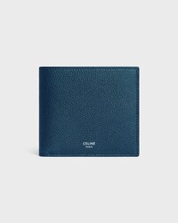 Bi-fold Wallet IN GRAINED CALFSKIN - TEAL BLUE - WALLETS - 1 | CELINE