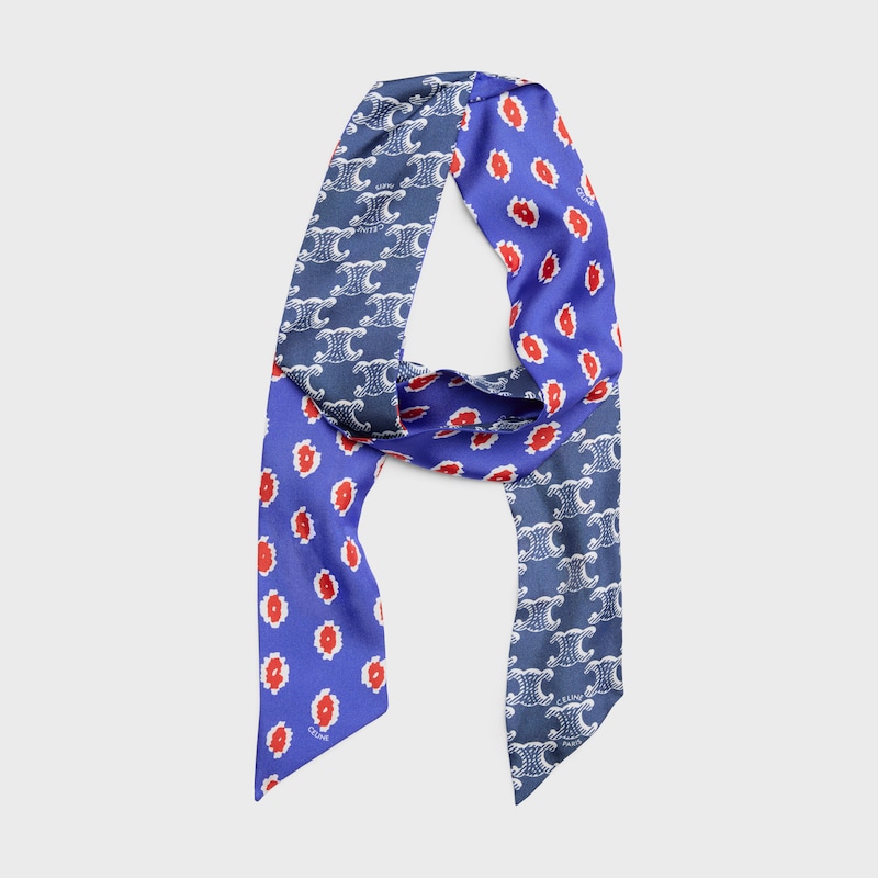 lavalliere IN silk twill - NAVY/RED -  - 1 | CELINE