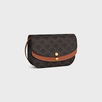 DUO WALLET ON STRAP IN Triomphe Canvas and Calfskin - TAN - MINI BAGS - 2 | CELINE
