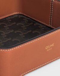 Trinket Bowl in Triomphe Canvas and Calfskin - Tan - HOME - 2 | CELINE