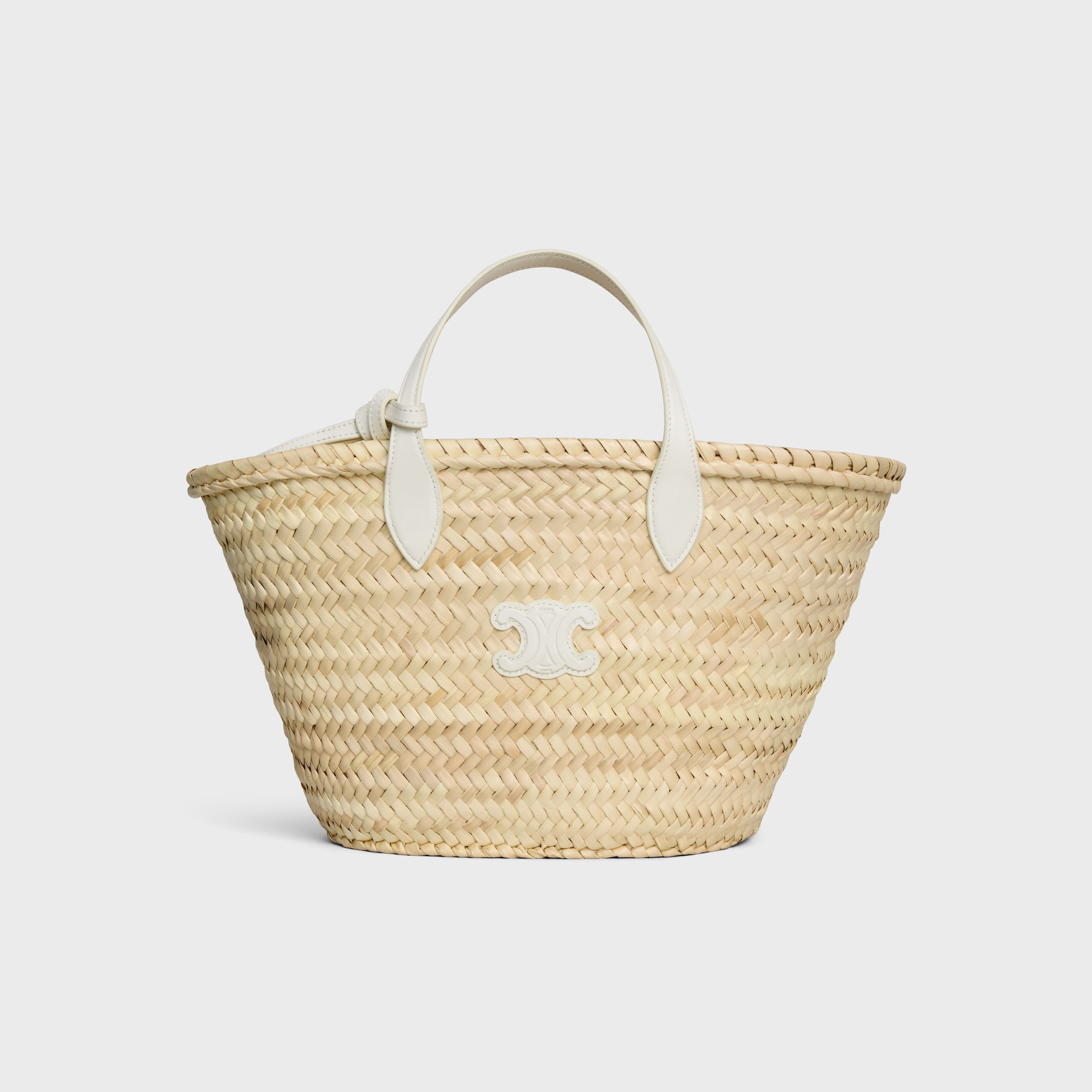 CELINE パームツリー バッグセット TEEN TRIOMPHE PANIER IN PALM LEAVES AND CALFSKIN - WHITE | CELINE