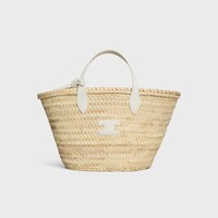 TEEN TRIOMPHE PANIER IN PALM LEAVES AND CALFSKIN - WHITE - PANIER - 1 | CELINE