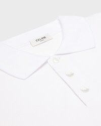 polo shirt IN PIQUE COTTON JERSEY - OFF WHITE / ROUGE CERISE -  - 2 | CELINE